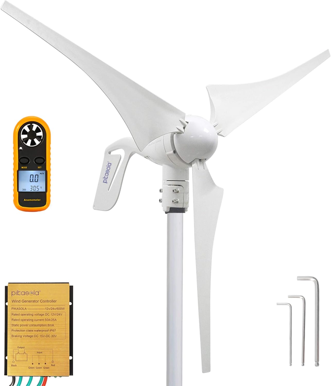 Pikasola 400W Wind Turbine — 12V, 3 Blades